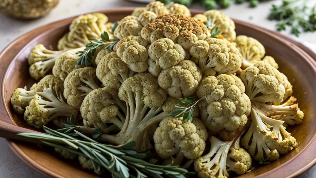 Roasted cauliflower rice on a baking sheet, a low-GI recipe technique that avoids a mushy texture