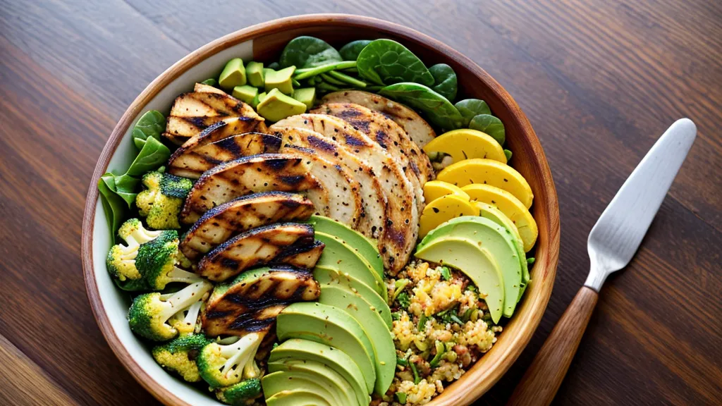 Low-GI cauliflower rice bowl with vegetables and protein, a prediabetes-friendly Seattle lifestyle meal