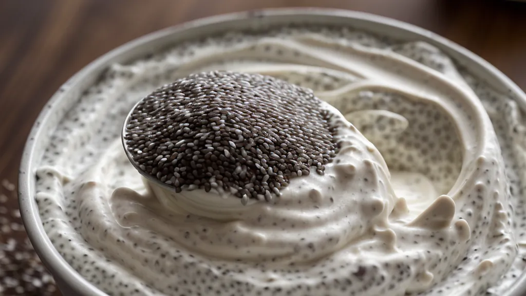 Fiber hacks for blood sugar stability: chia seeds stirred into plain Greek yogurt as a soluble fiber boost