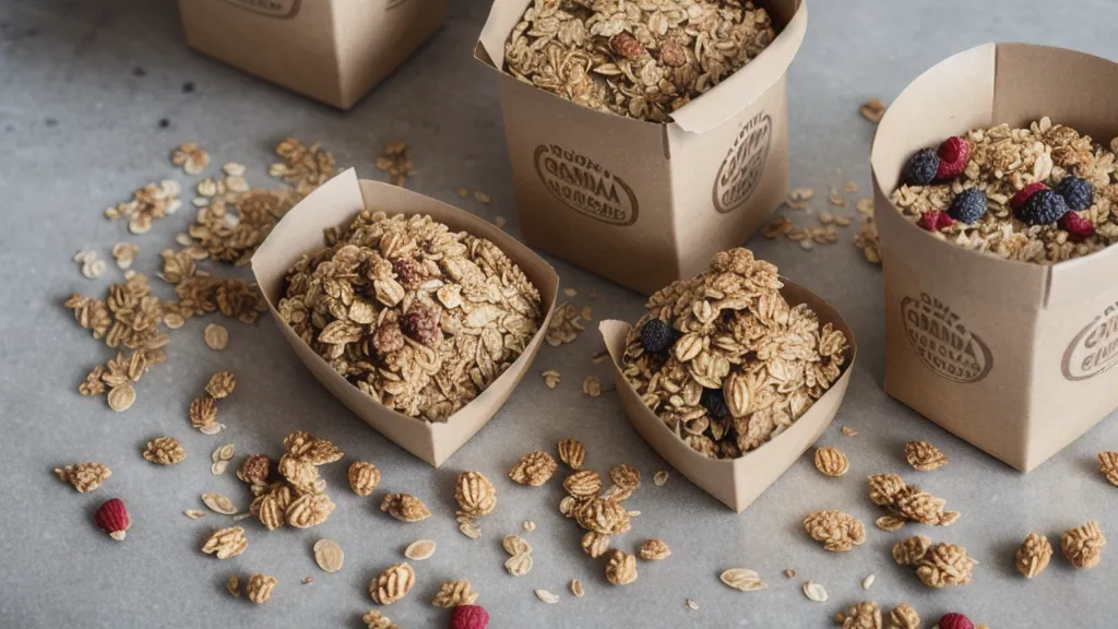 Checking a cereal box nutrition label for glycemic index and sugar content before a low-glycemic breakfast