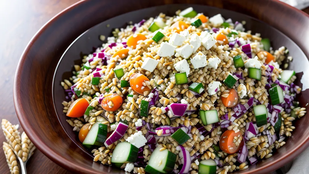 Chilled resistant-starch barley salad with cucumber and feta for a prediabetes-friendly low-glycemic meal