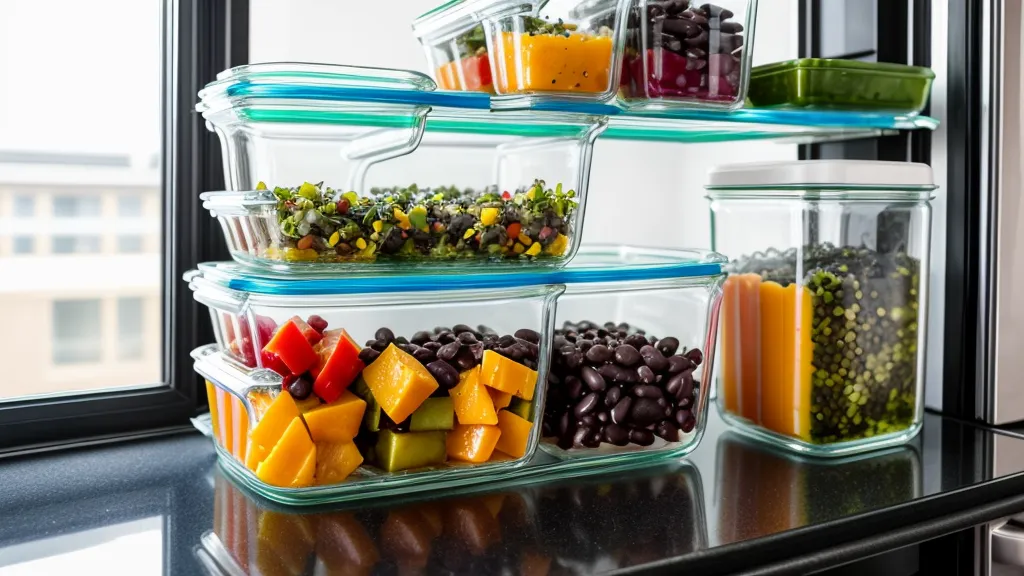 Cooked beans cooling in glass containers, the resistant-starch step in low-GI legume prep.