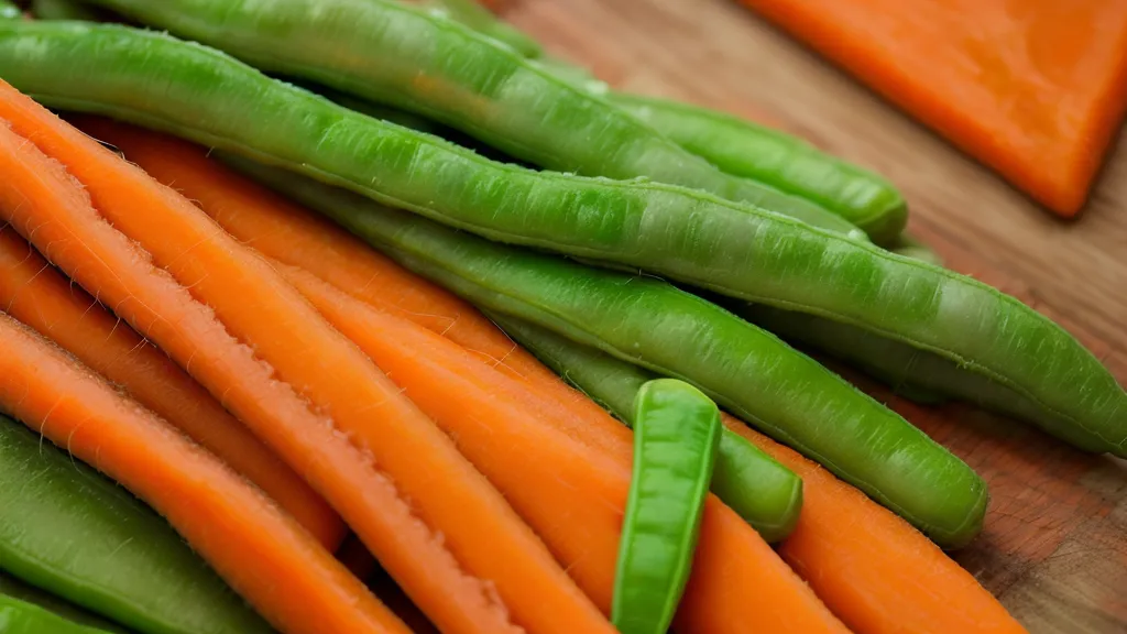 Raw carrots and snap peas prepped fresh for a low-glycemic vegetable stir-fry