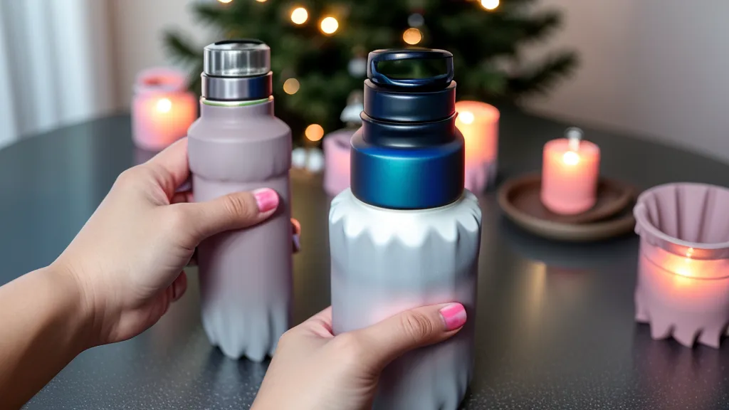 Hand holding a water bottle of diluted apple cider vinegar before a meal