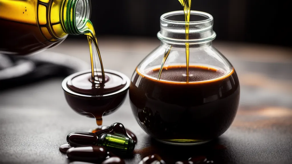 Herbal supplement drops stirred into coffee as part of a low-glycemic diet routine supporting metabolic health