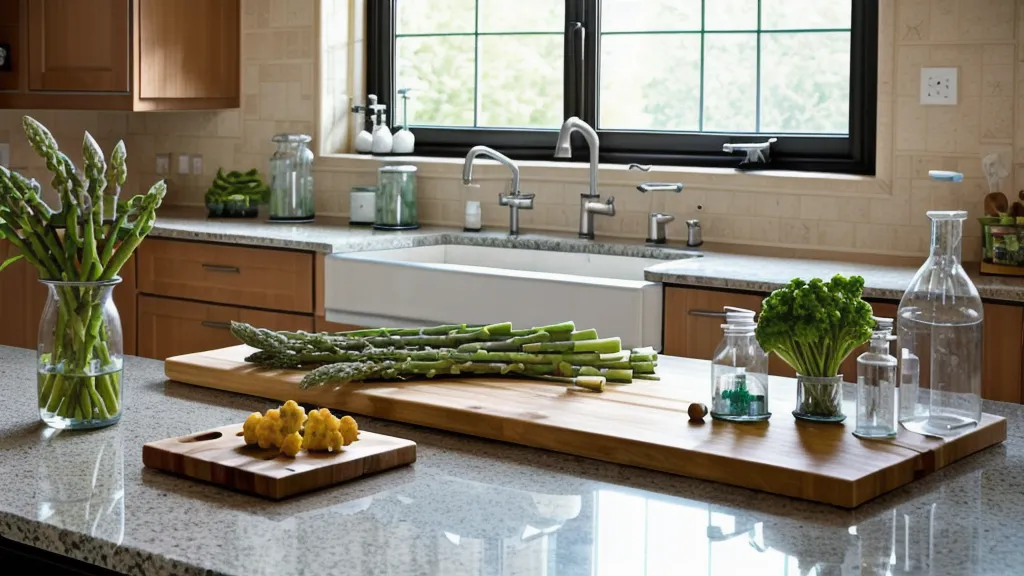 Low-GI vegetables and a blood-sugar supplement bottle on a kitchen counter, part of a prediabetes management and metabolic health routine