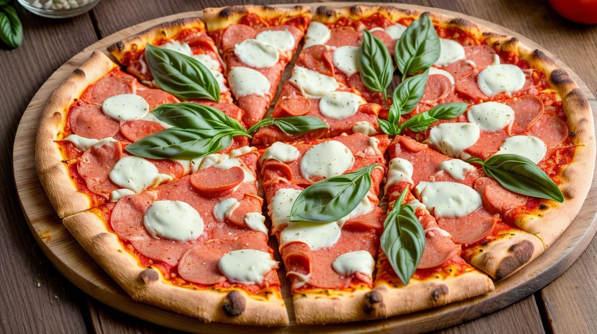 Thin low glycemic pizza crust fresh from the oven, a low-GI baking staple for a prediabetes lifestyle weekend treat