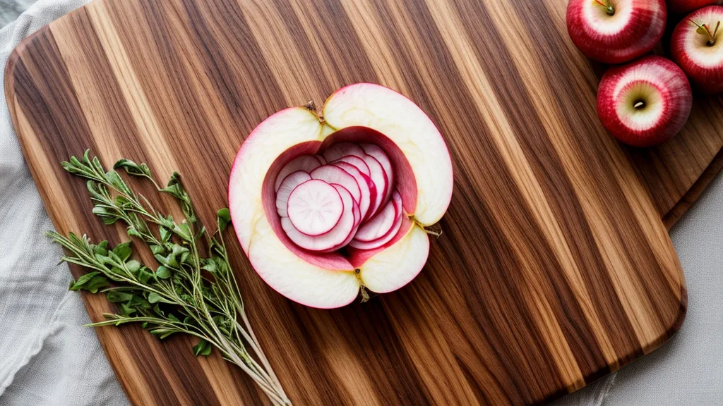 Close-up of low-glycemic index ingredients, radishes and lentils, prepped for a slow cooker recipe on a wooden cutting board