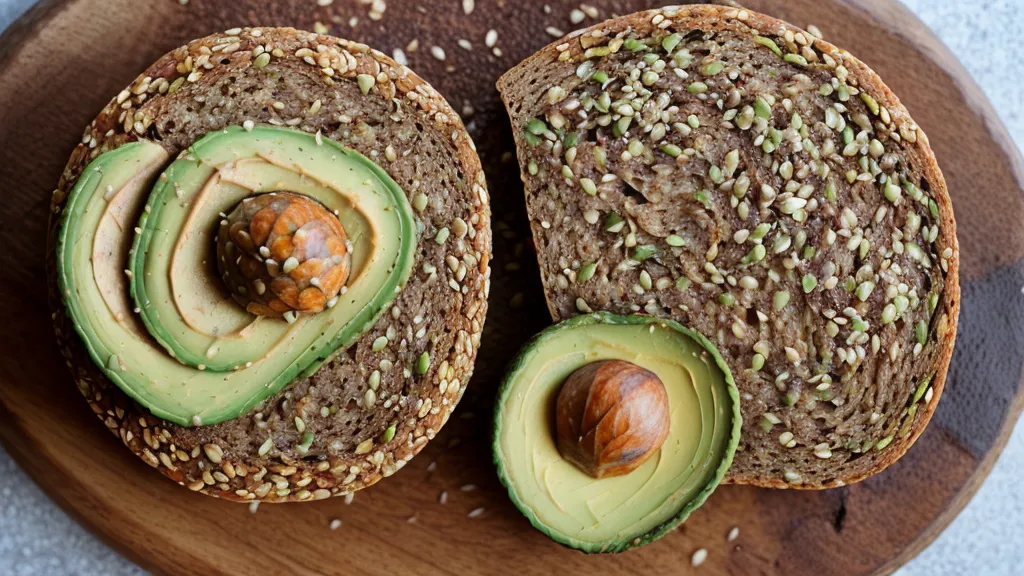 A slice of toasted sprouted grain bread on a food scale, weighed as part of a low-GI diet and glycemic load tracking